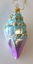 Load image into Gallery viewer, NEW Glass Shell Ornament - Blue/Purple
