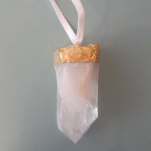 Load image into Gallery viewer, NEW Gold Plated Quartz Point Ornament ORN22

