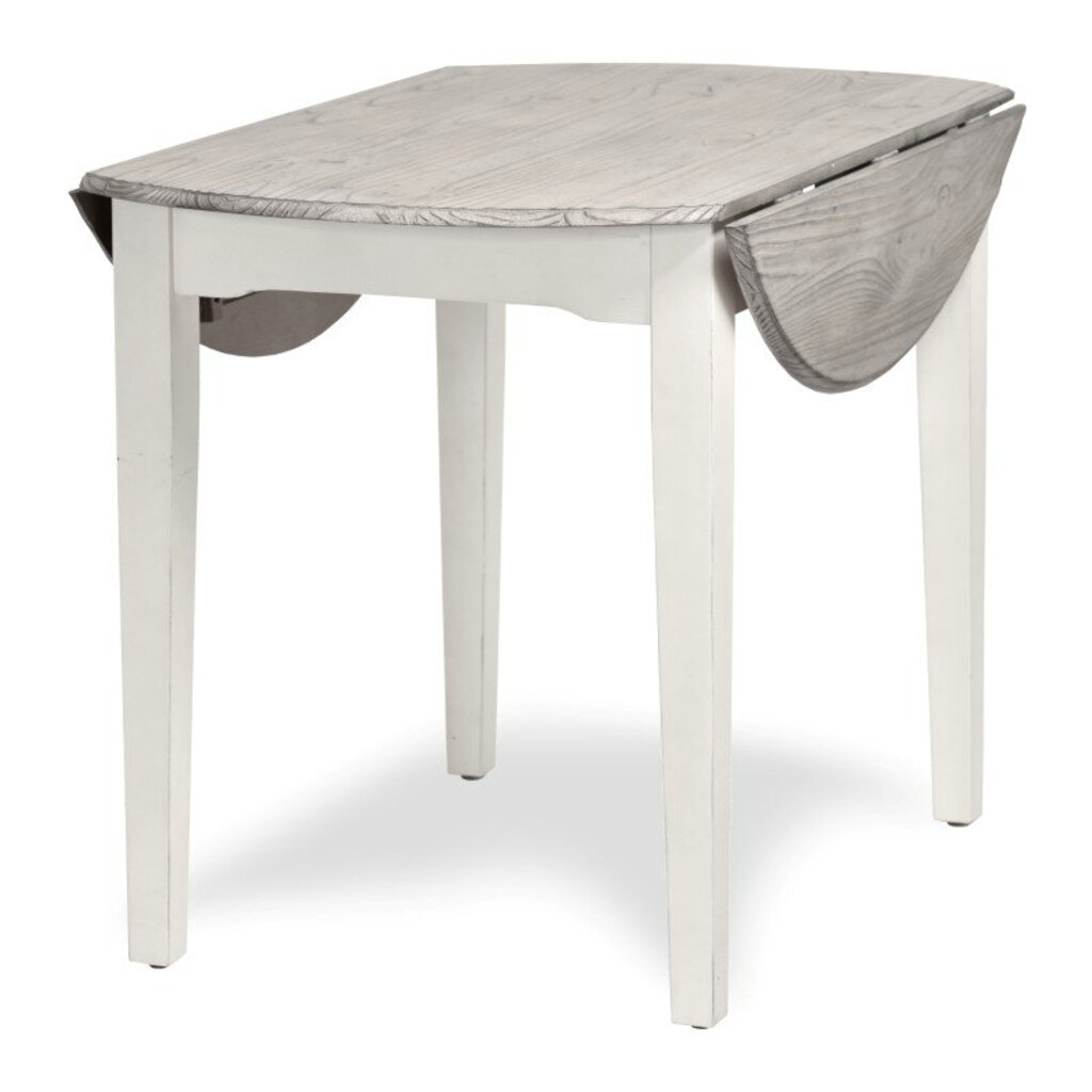 NEW Islamorada Round Dining Table with Drop Leaf - Dapple Grey Finish