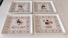 Load image into Gallery viewer, NEW 4-Pc SET Snowman Appetizer Dishes
