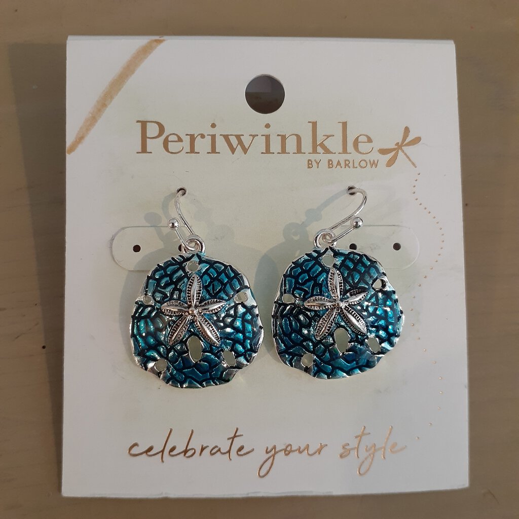 NEW Earrings - Blue Enamel Sand Dollars 8108003