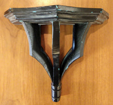 Load image into Gallery viewer, NEW Hand Carved Distressed Black Wood Open Wall Shelf - Thailand
