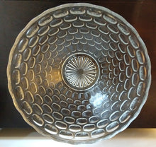 Load image into Gallery viewer, Federal Glass Ribbon Edge Glass Punch Bowl &amp; Twelve (12) Cups - chip on 1 cup
