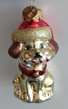 Load image into Gallery viewer, NEW Glass Dog with Candy Cane Ornament
