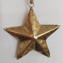 Load image into Gallery viewer, NEW 4" Debossed Metal Star Ornament - Gold
