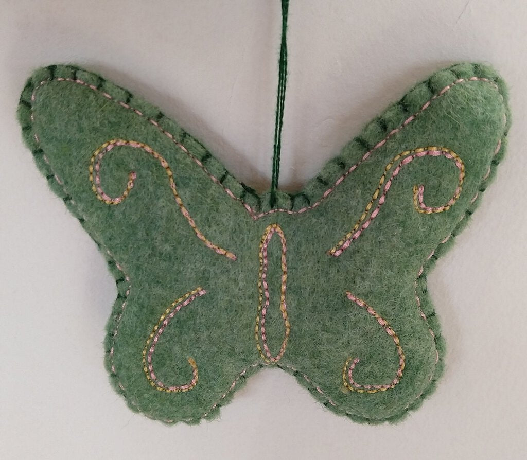 NEW Plush Butterfly Ornament - Green