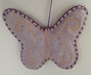 NEW Plush Butterfly Ornament - Lavender