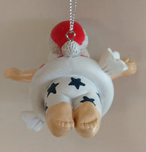 Load image into Gallery viewer, NEW Santa in Lifesaver Ornament - Blue Star Swim Suit

