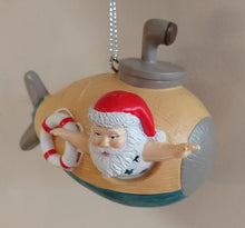 Load image into Gallery viewer, NEW Santa in Submarine Ornament
