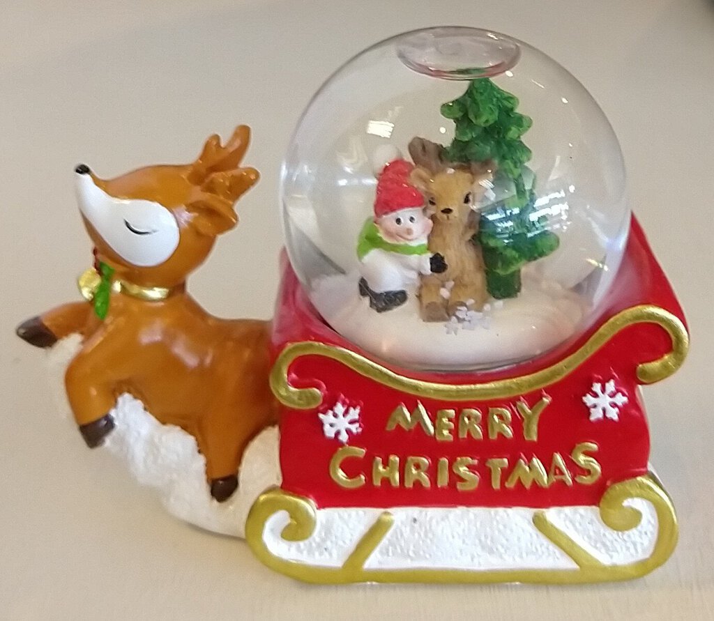 NEW Reindeer Snow Globe - Snowman & Reindeer