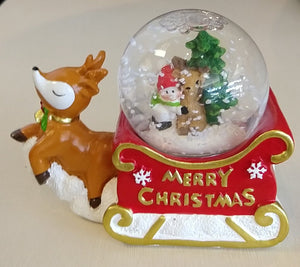 NEW Reindeer Snow Globe - Snowman & Reindeer