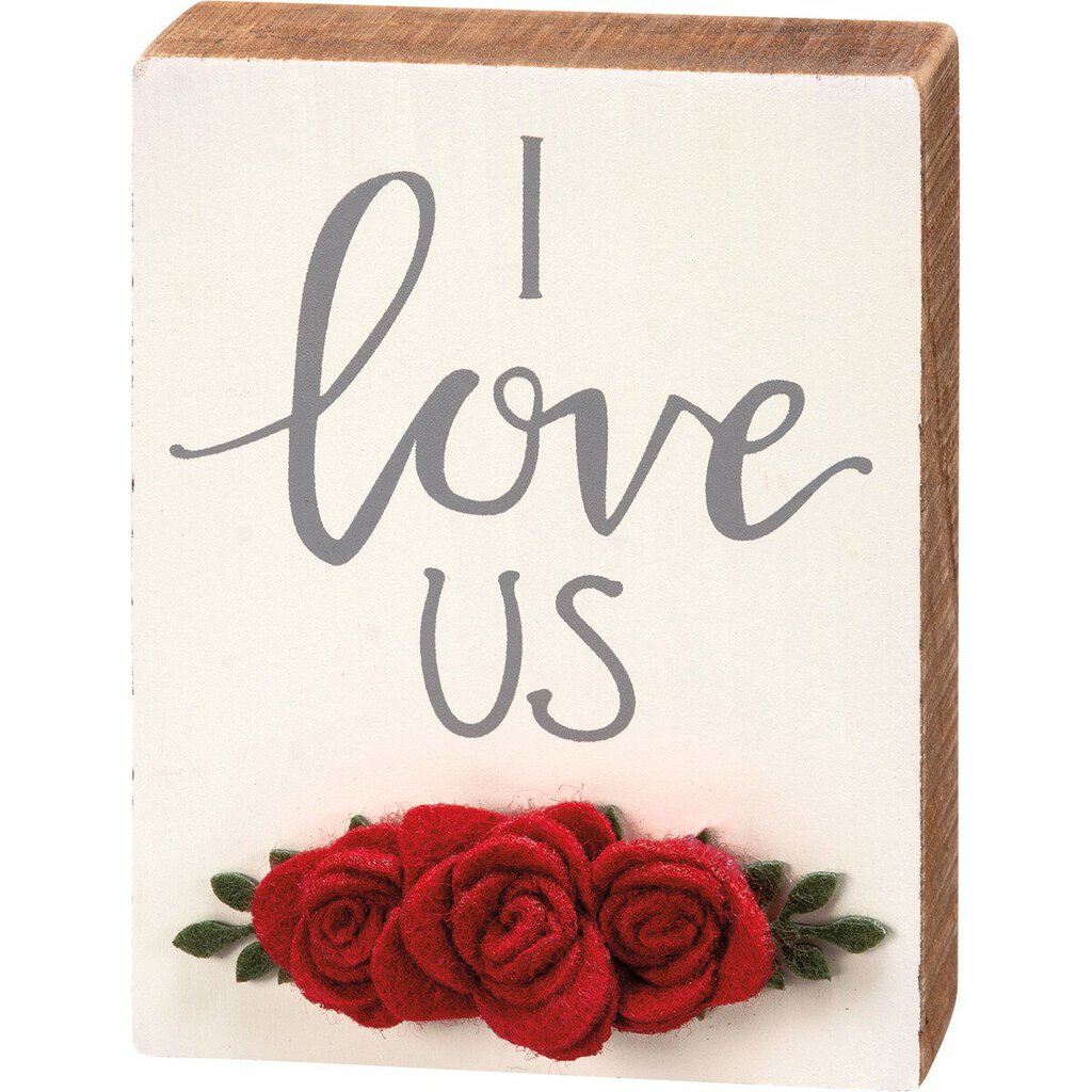 NEW Block Sign - I Love Us - 111968