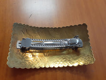 Load image into Gallery viewer, NEW Barette - Stamped Metal Rabbit Scene Gold
