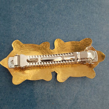 Load image into Gallery viewer, NEW Barette - Stamped Metal 2 Turtles Gold

