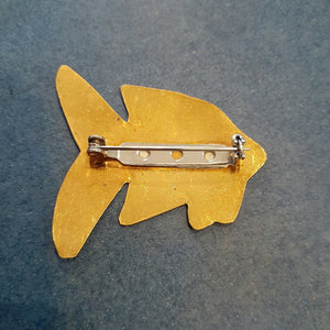 NEW Pin - Stamped Metal Fish Gold