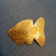 Load image into Gallery viewer, NEW Pin - Stamped Metal Fish Gold
