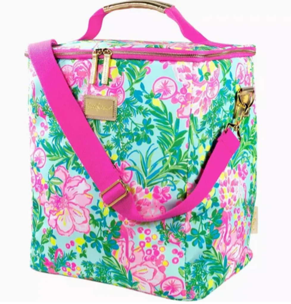 NEW Lilly Pulitzer Wine Carrier - Fruity Flamingo
