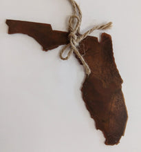 Load image into Gallery viewer, NEW 5" Distressed Metal Florida Ornament
