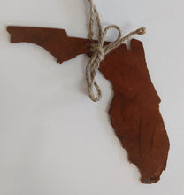 Load image into Gallery viewer, NEW 5&quot; Distressed Metal Florida Ornament
