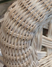 Load image into Gallery viewer, NEW 27"x43" Sandy Beach Arched Washed White Wicker Mirror
