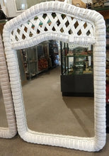 Load image into Gallery viewer, NEW 27"x43" Sandy Beach Arched White Wicker Mirror
