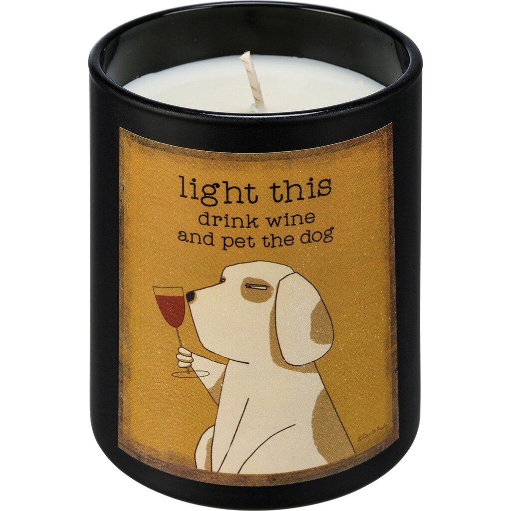 NEW Jar Candle - Light This Drink Wine And Pet The Dog - 110711