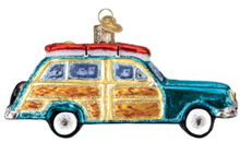 Load image into Gallery viewer, NEW Surf's Up Wagon Glass Ornament
