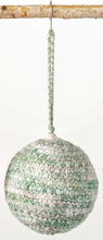 Load image into Gallery viewer, NEW 5" Green &amp; White Knit Ball Ornament

