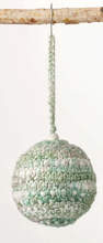 Load image into Gallery viewer, NEW 4" Green &amp; White Knit Ball Ornament
