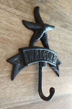 Load image into Gallery viewer, NEW Cast Iron Starfish WELCOME Hook MA-1101
