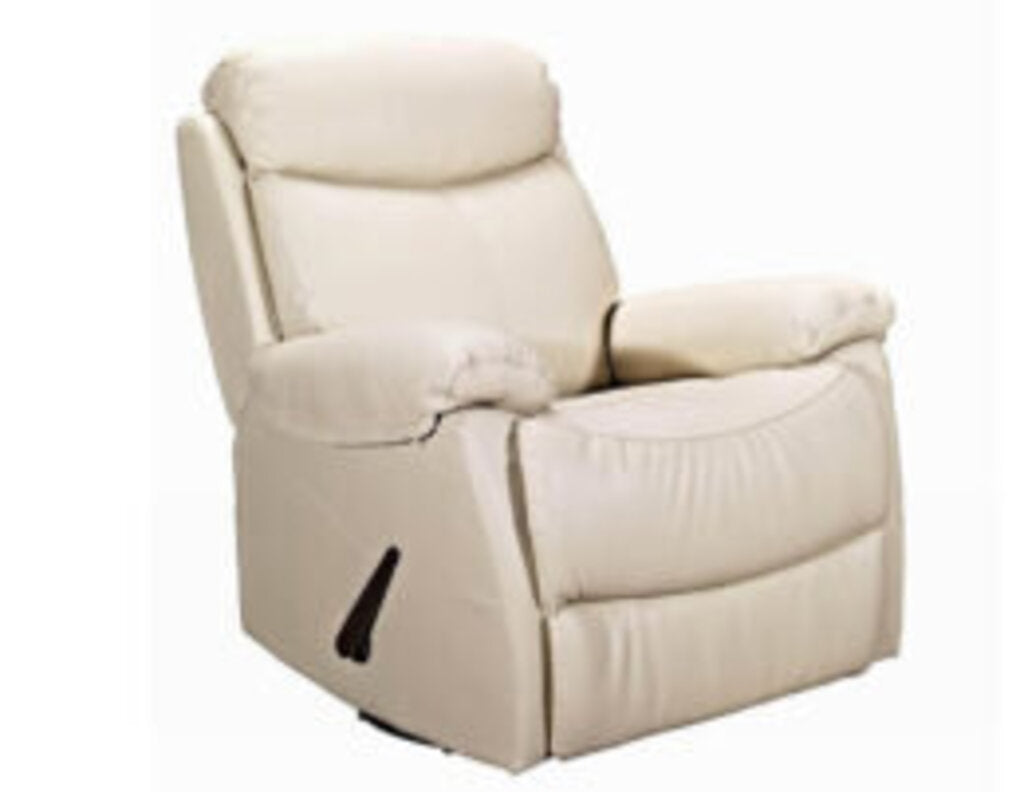 NEW Leather Swivel Glider Recliner - Beige - 220