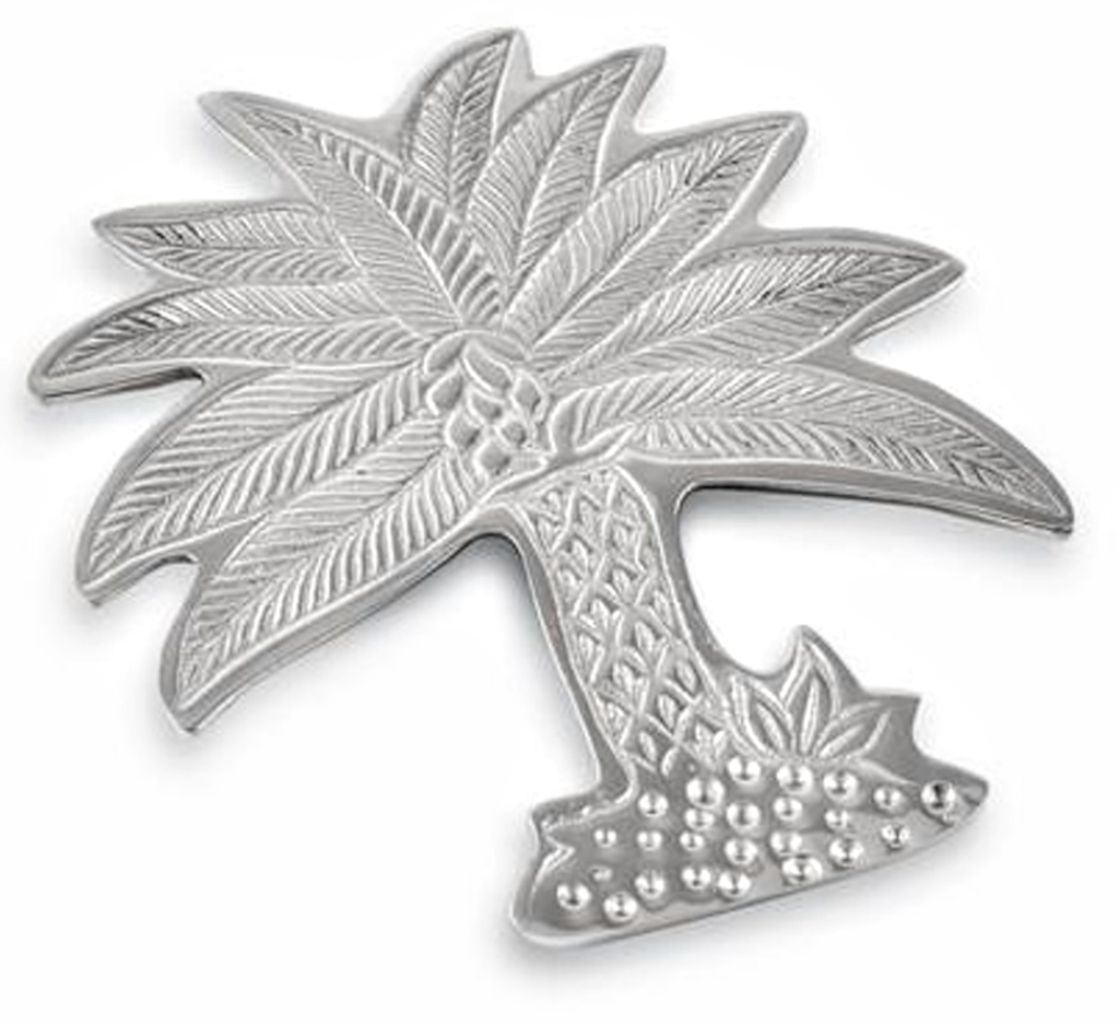 NEW Textured Aluminum Palm Tree Trivet 9176