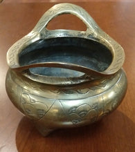 Load image into Gallery viewer, Vintage Chinese Etched Brass Incense Bowl
