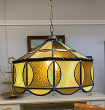 Load image into Gallery viewer, Vintage Leaded Stained Glass Swag Lamp
