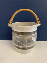 Load image into Gallery viewer, Hand Thrown Signed Ceramic Pot w/ Bamboo Handle
