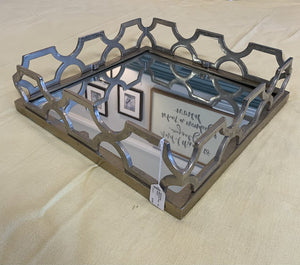 Silvertone Mirrored Tray