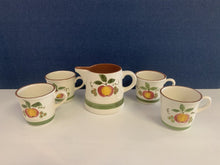 Load image into Gallery viewer, SET 5-Pc Vintage Stangl Apple Delight Pitcher &amp; Mugs
