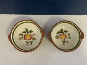 PAIR Vintage Stangl Apple Delight Lugged Bowls
