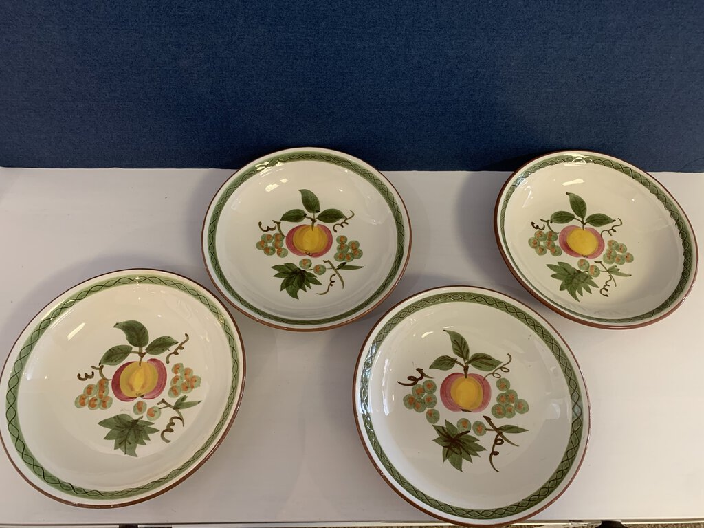 Set of 4 Vintage Stangl Apple Delight Coupe Soup Bowls