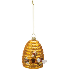 Load image into Gallery viewer, NEW Bee Hive Glass Ornament - 112076
