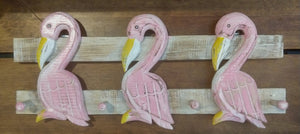 NEW Wooden Flamingo Hooks
