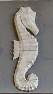 NEW Wooden Seahorse Wall Decor - White Left