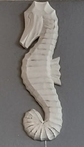 NEW Wooden Seahorse Wall Decor - White Right