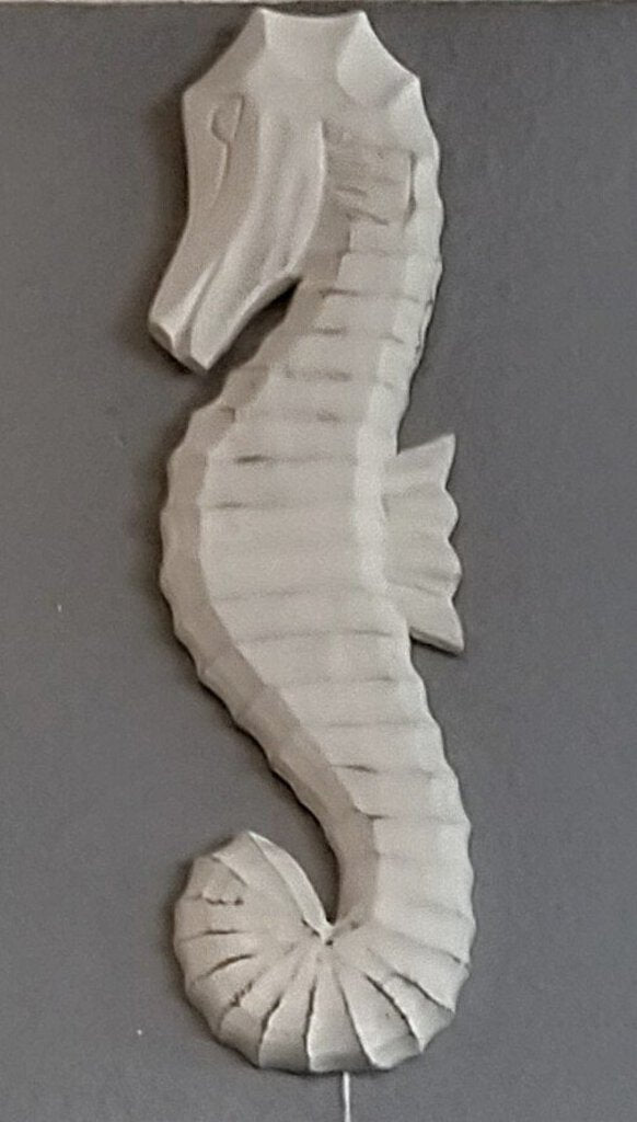 NEW Wooden Seahorse Wall Decor - White Right