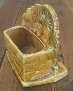 7" Vintage McCoy Ceramic Spinning Wheel Planter