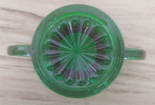 Load image into Gallery viewer, Vintage Emerald Bubble Green Anchor Hocking Glass Open Sugar Bowl
