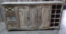 Load image into Gallery viewer, NEW Whitewashed Reclaimed Sideboard with Wine Rack s-rcw-018

