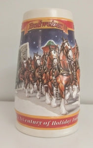 1999 Budweiser Holiday Stein CS389 "A Century of Tradition 1900-1999"