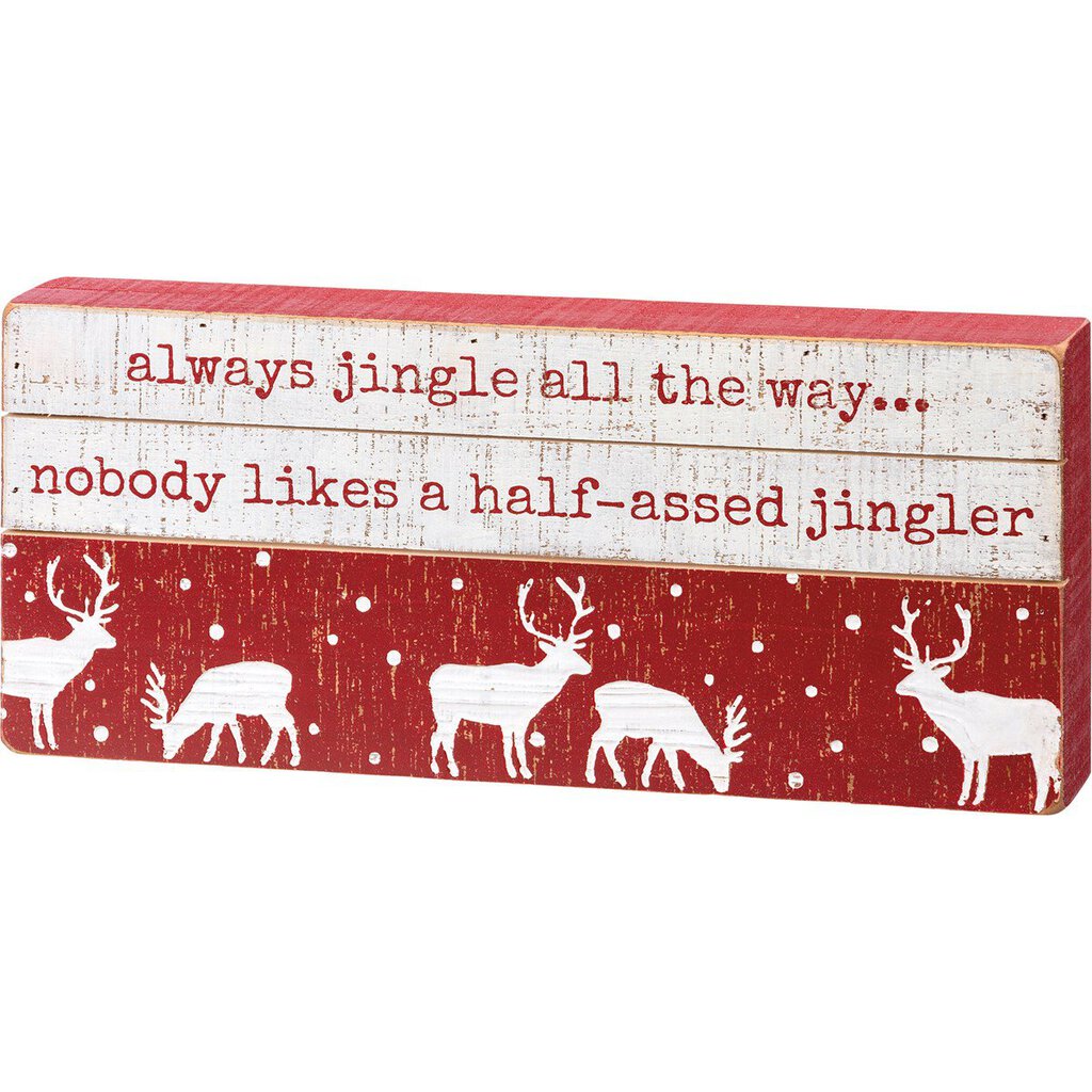 NEW Always Jingle All The Way Slat Box Sign - 112358