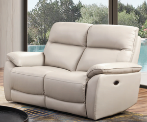 NEW Leather Dual Power Reclining Loveseat - Grey - RS-777